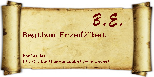 Beythum Erzsébet névjegykártya